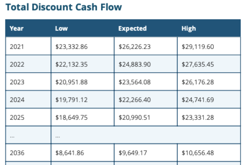 Total Discount Cash Flow