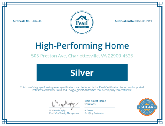 Certification - Solar Silver