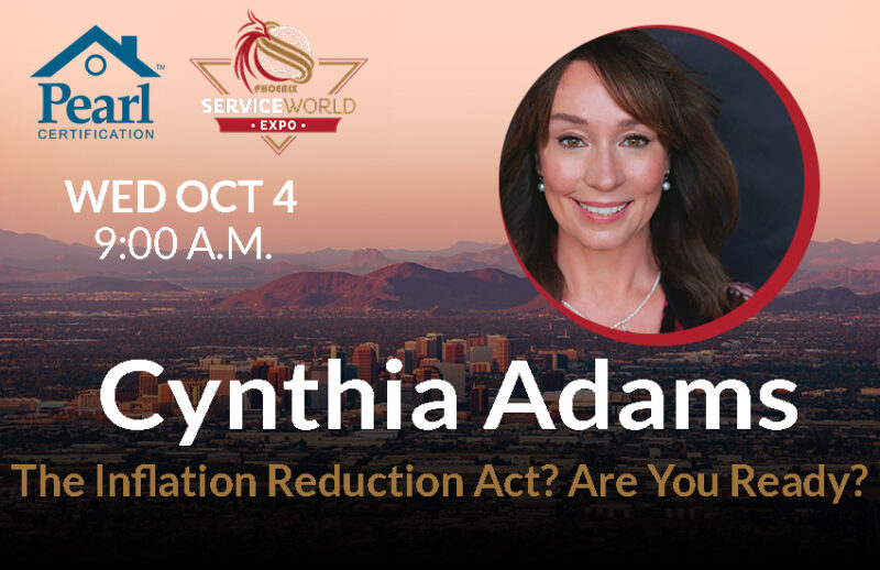 This graphic communicates that Cynthia Adams will present at Service World Expo 2023.